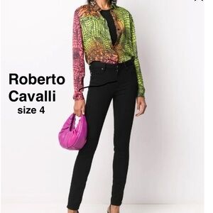 Roberto Cavalli mid-rise skinny jeans black size 4 ⭐️⭐️⭐️⭐️